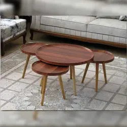 میز و عسلی چهار تکه گرد لبه دار