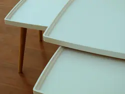 میز عسلی چهار تکه مربع لبه دار