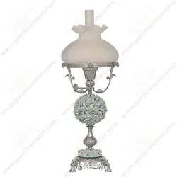 آباژور رومیزی مدل شکوفه کروم آبی با گرد سوز