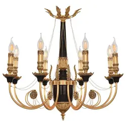 لوستر نئوکلاسیک برنجی 8 شاخه مدل رومینا طلایی مشکی