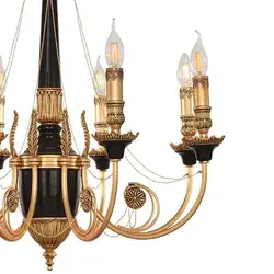 لوستر نئوکلاسیک برنجی 8 شاخه مدل رومینا طلایی مشکی