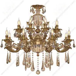لوستر کلاسیک 8 شاخه دوبل مدل باربد آنتیک با لاله کریستال