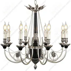 لوستر کلاسیک 8 شاخه مشکی مدل رومینا نقره ای
