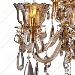 لوستر کلاسیک 15 شاخه مدل اس تمام کریستال با لاله کریستال