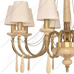 لوستر کلاسیک 10 شاخه مدل لیانا اس آنتیک با سنگ و آویزکرم