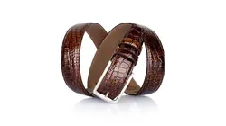 کمربند مردانه ۳.۵ سانت دولاچرم زبانه دار پشت نبوک – 3515D.kh