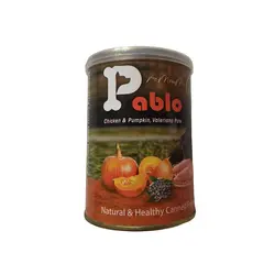 کنسرو غذای گربه «پابلو» مدل گوشت مرغ و کدو تنبل و سنبل الطیب (12 عددی) (400 گرم)