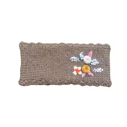 هدبند بافتنی گلدوزی طرح گل - کد G161