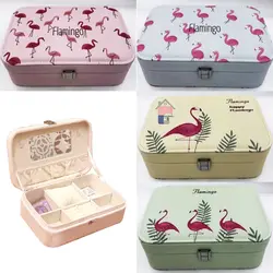 جعبه و کیف جواهرات مستطیل بزرگ فلامینگو – آبی
