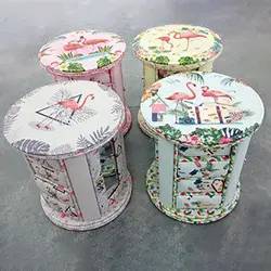 کیف جواهرات استوانه ای گردان چهار کشو – سفید خاکستری