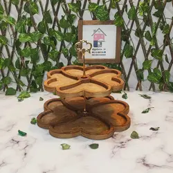 شیرینی خوری چوبی 2 طبقه شاینا – 4 قلب گلپر