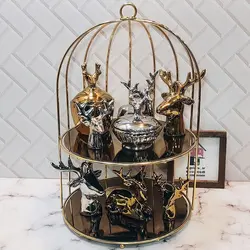 دکوری اکسسوری قندان گوزن – نقره ای