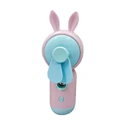 گجت بخور سرد و پنکه دستی سه سرعته همراه شارژی مدل گوش خرگوشی – صورتی، آبی