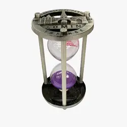 ساعت شنی ده دقیقه چهارچوب طرح فلزی مدل ایفل 13 سانتی – بدنه نقره ای شن بنفش