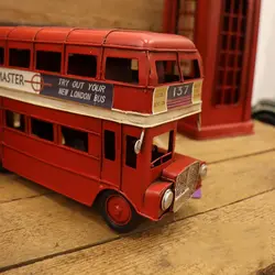 ماکت نوستالژی فلزی کلکسیونی اتوبوس دو طبقه روت مستر باس – قرمز