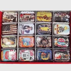 جعبه قوطی جیبی فلزی کلکسیونی فانتزی مدل نوستالژی درب لولا دار 6 سانتی – طرح عمو سام ارتش