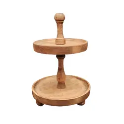 ظرف ( استند ) پذیرایی چوبی گردوچ مدل گرد لاکچری