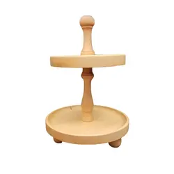 ظرف ( استند ) پذیرایی چوبی گردوچ مدل گرد لاکچری
