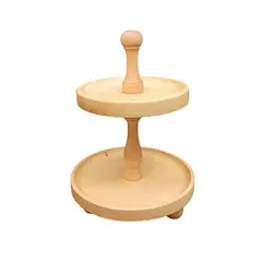 ظرف ( استند ) پذیرایی چوبی گردوچ مدل گرد لاکچری