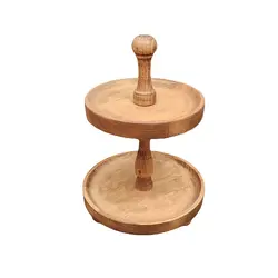 ظرف ( استند ) پذیرایی چوبی گردوچ مدل گرد لاکچری