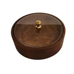 قندان چوبی گردوچ مدل گرد