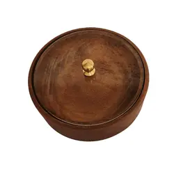قندان چوبی گردوچ مدل گرد