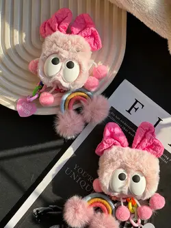 کاور ایرپاد پاپیون صورتی پشمی با آویز