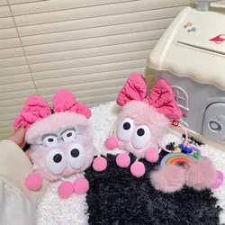 کاور ایرپاد پاپیون صورتی پشمی با آویز