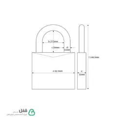 قفل آویز پایه بلند سایز 55 ضد دریل آبوس – Abus