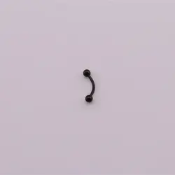 پیرسینگ ابرو ساده گوی مشکی و نقره ای