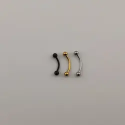 پیرسینگ ابرو ساده گوی مشکی و نقره ای