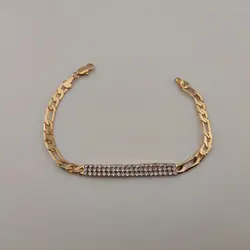 دستبند زنانه نگین تنیسی طلایی و نقره‌ای | اکسسوری گلامور