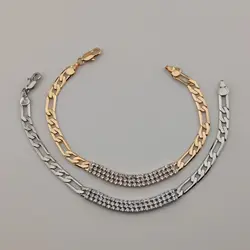 دستبند زنانه نگین تنیسی طلایی و نقره‌ای | اکسسوری گلامور