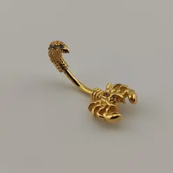 پیرسینگ ناف عقرب طلایی نگین دار | اکسسوری گلامور