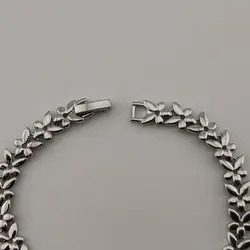 دستبند طرح جواهر گل تمام نگین | اکسسوری گلامور