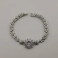 دستبند طرح جواهر گل تمام نگین | اکسسوری گلامور