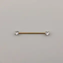 پیرسینگ محوری نگین دار طلایی | اکسسوری گلامور