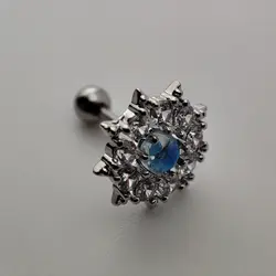 پیرسینگ گوش نگین آبی و نقره ای | اکسسوری گلامور