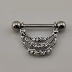 پیرسینگ نیپل آویزدار هلالی | اکسسوری گلامور