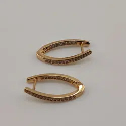 گوشواره استیل بیضی نگین دار | اکسسوری گلامور