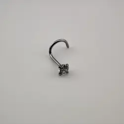 پیرسینگ بینی استیل پایه HC نگین گرد | اکسسوری گلامور