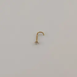 پیرسینگ بینی استیل پایه HC نگین گرد | اکسسوری گلامور