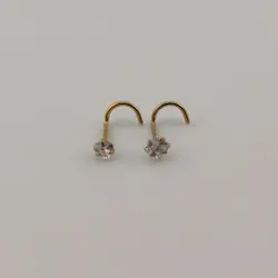 پیرسینگ بینی استیل پایه HC نگین دار | اکسسوری گلامور