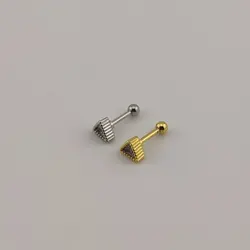 پیرسینگ گوش زنانه نگین مثلثی دو رنگ | اکسسوری گلامور