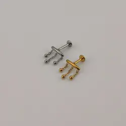 پیرسینگ گوش زنانه آویزدار طلایی و نقره ای | اکسسوری گلامور