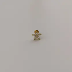 پیرسینگ گوش زنانه پشت تخت طرح گل | اکسسوری گلامور