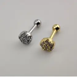 پیرسینگ گوش زنانه طرح گل نگین ریز دو رنگ | اکسسوری گلامور