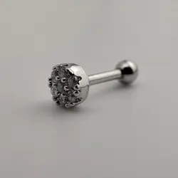 پیرسینگ گوش زنانه طرح گل نگین ریز دو رنگ | اکسسوری گلامور