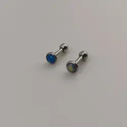 پیرسینگ گوش نگین اوپال استیل | اکسسوری گلامور