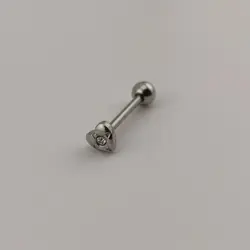 پیرسینگ زبان طرح قلب تک نگین | اکسسوری گلامور